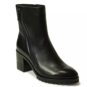 Vaneli Holand Black Leather Booties Zipper Boots Vaneli Waterproof Womens 10.5 M